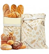 2-Pack JIDSPWLS Reusable Beeswax Bread Bags – Breathable for Homemade & Sourdough Loaves, Extends...