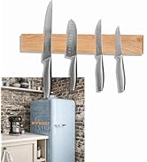 Hamletoff Premium Wood Magnetic Knife Holder for Refrigerator – 15 Inch Professional Double Sided...