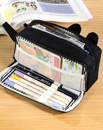 black dog pencil case