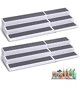 CiWiVOKi 3 Tier Expandable Spice Rack Organizer, White/Grey Plastic Spice Rack, Adjustable Length...