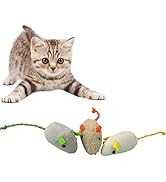 Andiker 3Pcs Cat Mouse Toy, Plush Mouse Cat Toy Soft Mini Cat Toys for Indoor Cats Interactive Ca...