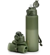 TakeToday Collapsible Water Bottles 32oz, Foldable Travel, BPA Free | Silicone | Leakproof | for ...