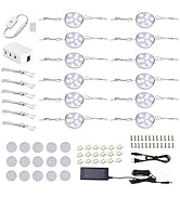 LABOREDUCER Puck Lights Under Cabinet Lighting,12V LED Dimmable Kitchen Counter Lights Wired,Perf...