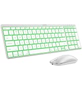 seenda COS64-2 Pro Bluetooth Keyboard Mouse Combo for Mac, 7-Color Backlit | 3-device wireless sw...