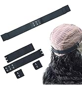 Dreamlover Elastic Bands for Wig, Adjustable Strap to Secure Wig, Band with Hooks for Sewing, 4 Sets
