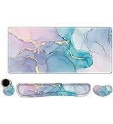 ToLuLu Desk Mat, Gaming Mouse Pad Wrist Support 4in1 Set, XXL Large Mouse Pad + Keyboard Wrist Re...