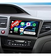 2+64G Android 15 Car Stereo for Honda Civic 2012-2015 with Wireless CarPlay Android Auto, 9" IPS ...