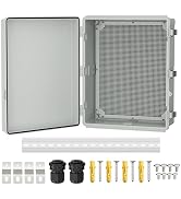 Joinfworld Weatherproof Electrical Box Outdoor Cable Box Enclosure 19.7x15.7x7.9" IP65 PVC Grey C...