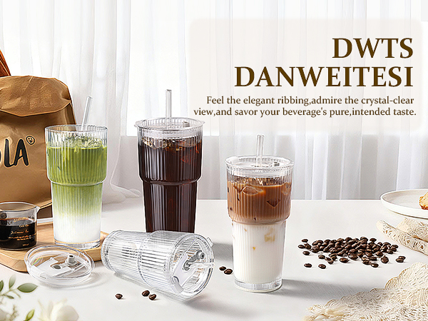glass cups with lids