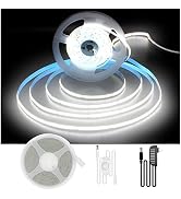 DAYBETTER COB LED Strip, 16.4 ft White LED Strip Lights, Dimmable LED Light Strip 6500K Bright Da...