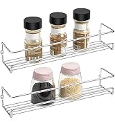 Lonian Spice Rack Organiser, 2-Tier Spice Shelf Storage Racks Wall Mounted for Kitchen Cabinet Pa...