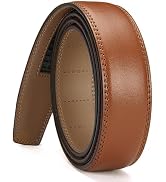 CHAOREN Ratchet Belt Replacement Strap 1 3/8”, Leather Belt Strap for 40MM Slide Click Buckle