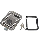 FGJQEFG RV Truck Door Tool Box Lock Standard Flush Latch with Gasket,Stainless Steel Paddle Handl...