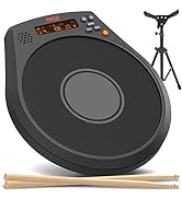 Digital Practice Drum Pad - 8" Portable Electronic Trainer Snare Kit Percussion Instrument Set w/...
