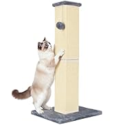 YULOYI 32" Tall Cat Scratching Post for Large Indoor Cats & Kittens, Cat Scratcher with Extra Lar...