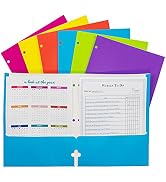 C-Line 2-Pocket Laminated Paper Portfolio with 3-Hole Punch, Assorted Colors - 100/PK (06300-DS)