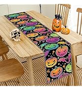 Halloween Table Runner, 72 Inch Halloween Runners for Tables, Pumpkin Bat Halloween Decorations f...