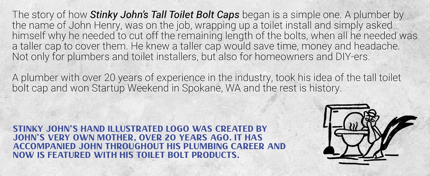 Stinky Johns Tall Toilet Bolt Caps