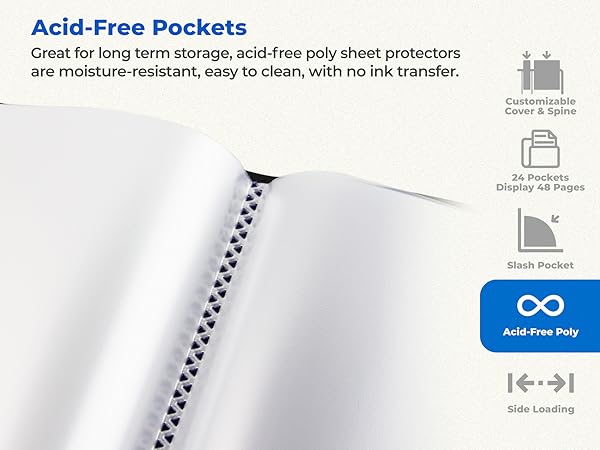Dunwell Presentation Book 8.5x11 H - Acid-Free Pockets