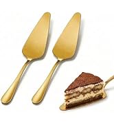 CiiVii Gold Cake Knife and Server Set of 2, 9" Stainless Steel Serrated Cake Cutter and Spatula f...