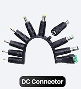 OXZEEWEE 10PCS DC Tip Kit Power Adapter Jack with 5.5x2.1mm Female Base Laptop Plug 2.5x0.7mm/3.0...