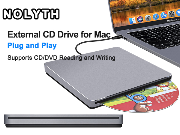 This external CD/DVD drive for mac is the perfect match for Mac, MacBook Air, MacBook Pro and iMac.