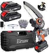 6 INCH Cordless Mini Chainsaw, Handheld Electric Power Chainsaw, Battery Powered 2Pcs 21V 1500MAH...