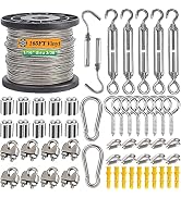 1/16 Wire Rope Kit 304 Stainless Steel Wire Cable, 7x7 Strand Core 165ft Vinyl Coated Aircraft Ca...