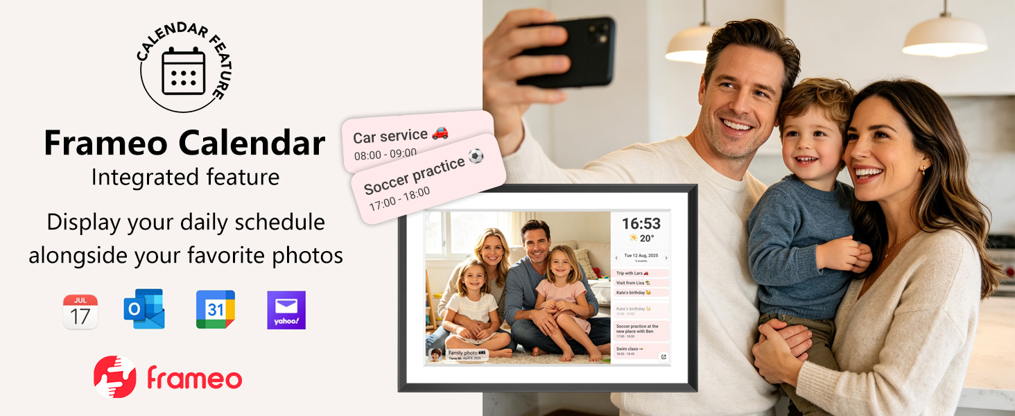 FRAMEO 10.1 Inch Smart WiFi Digital Photo Frame Digital Picture Frame Digital Calendar