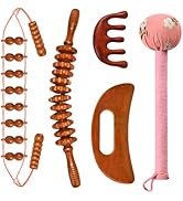 Wood Therapy Massage Tools 5-in-1 Lymphatic Drainage Massager for Muscle Pain Relief Maderoterapi...