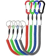 Lix&Rix Stretchy Coiled Lanyards for Keys Kayak Fishing Equipment Pliers Tools, Black Blue Green ...