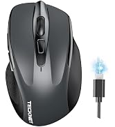 TECKNET Wireless Mouse (BT5.0/3.0 & 2.4G) Rechargeable 4800 DPI Silent USB A & Bluetooth Mouse 6 ...