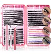 Lash Clusters Kit DIY Lash Extension Kit Colored Cluster Lashes Eyelash Extension Kit Individual ...