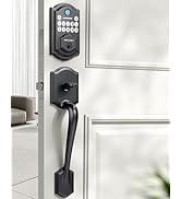 RAFECIEE Front Door Lock Set Keyless Entry Door Lock Deadbolt with Handle Set - Fingerprint & Pas...
