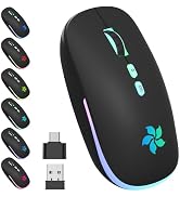 KARFUN Wireless Mouse, Bluetooth Mouse & 2.4GHz Two Mode Wireless Mouse, 7 Color Breathing Lights...