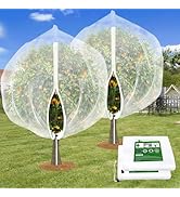 2PCS Large Fruit Tree Netting with Drawstring and Zipper, 8 * 8FT Garden Netting for Garden Prote...