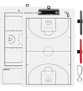 HIGHRAZON Basketball Coaches Clipboard,White Double-Sided Dry Erase Coach Clipboard, Basketball W...