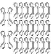 24 PCS 3.5 Inch Double Ended Bolt Snaps Hooks, Silver Zinc Alloy Double Trigger Metal Clips for L...