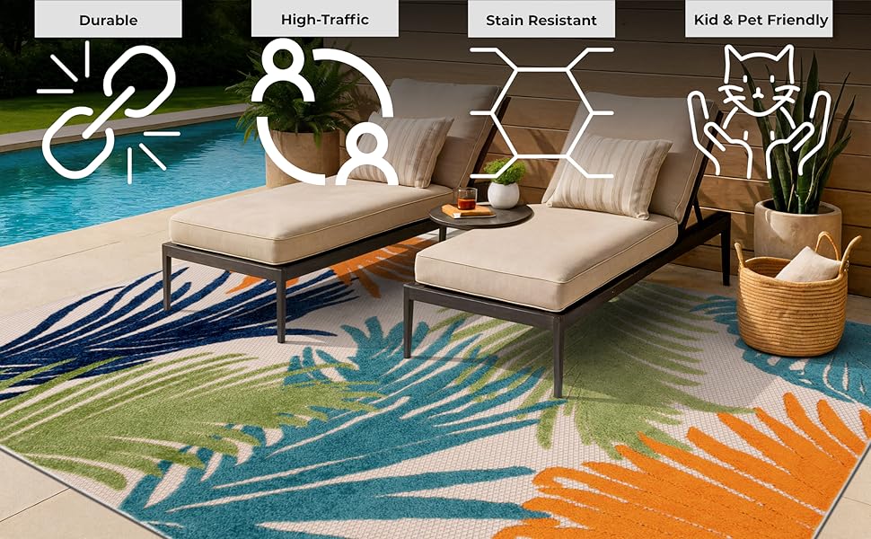 modern outdoor rug, geometric outdoor rug, bordered outdoor rug, minimalist outdoor rug