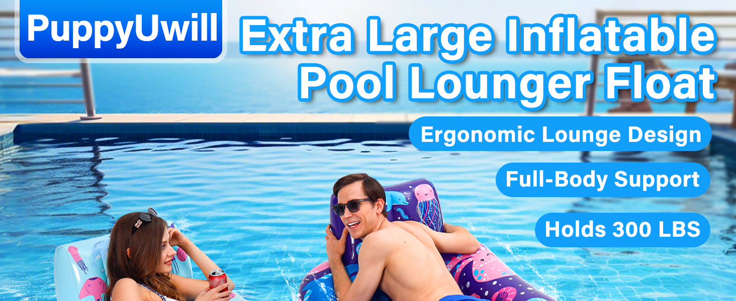 Inflatable pool lounger float heavy duty