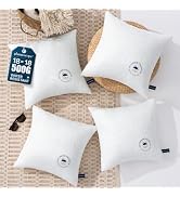 Phantoscope 18x18 Outdoor Pillow Inserts - Pack of 4 Waterproof Outdoor Throw Pillows with Webbin...