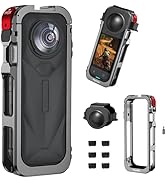 Camera Cage Metal Frame for Insta360 X5, Aluminum Alloy Body with Cold Shoe Mount & 1/4