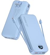 citicr Portable Charger Power Bank, 20000mAh PD20W USB C Fast Charging with Built-in Cables & Wal...
