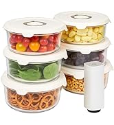 HOLDN’ STORAGE Vacuum Food Storage Containers, Set of 6 Glass Containers & Electronic Pump - Keep...