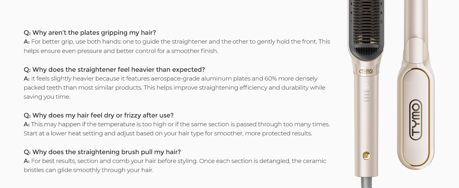 TYMO Flat Iron Hair Straightener Brush
