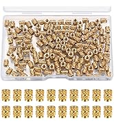 wugongshan150 Pcs M3 Metric Threaded Inserts, 3D Printing Brass Nuts, Threaded Insert Knurled Bra...