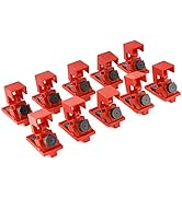 TRADESAFE Circuit Breaker Lockout Device, 10 Pack, 120/277 Volt, Clamp-on Single Pole Breaker Loc...