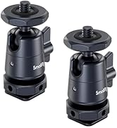 SmallRig Mini Ball Head (2 Pack) with 1/4" Screw and Removable Shoe Mount, 360 Degree Rotatable A...