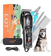 LQT? Pet Electric Trimmer, Transparent Edition, Quiet Design, Wireless USB Charging, LED Digital ...