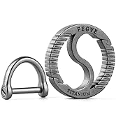 TISUR Titanium Round Carabiner Clip,Spring Hook Key Ring,Small Keychain Carabiner,with D-Ring for...